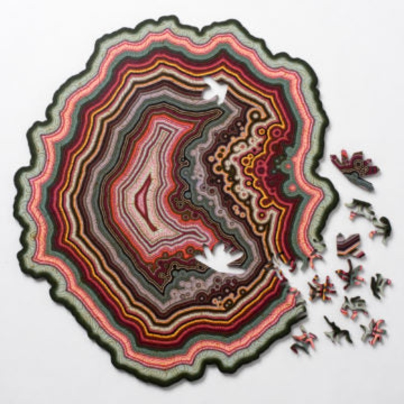 Colorful Algorithmic Agate Jigsaw Puzzle – 164 Unique Wooden Pieces
