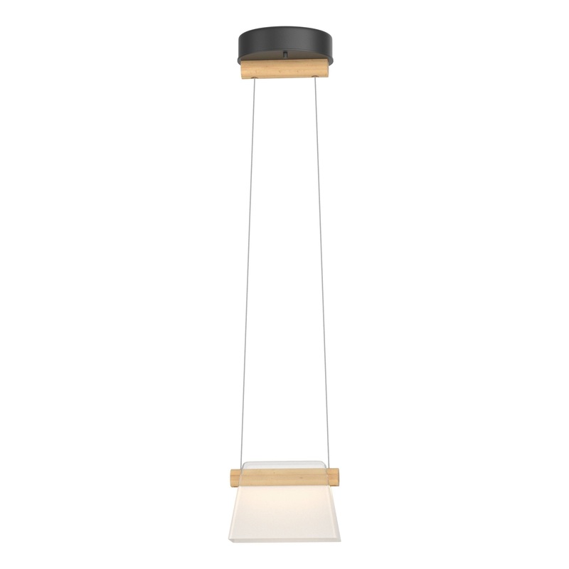 Cowbell LED Mini Pendant Black Clear Glass with Frosted Diffuser (YE)