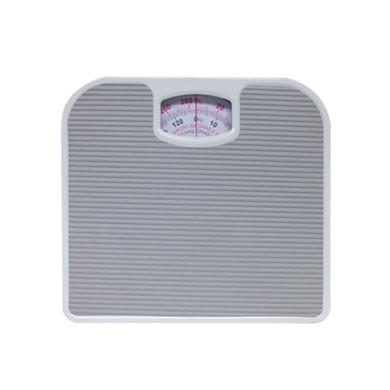 Light Gray Classic Mechanical Bathroom Scale – Battery-Free Analog Body Weight Scale with Non-Slip Platform