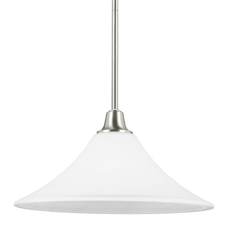 One Light Pendant from the Metcalf Collection in Brushed Nickel Finish by Generation Lighting
