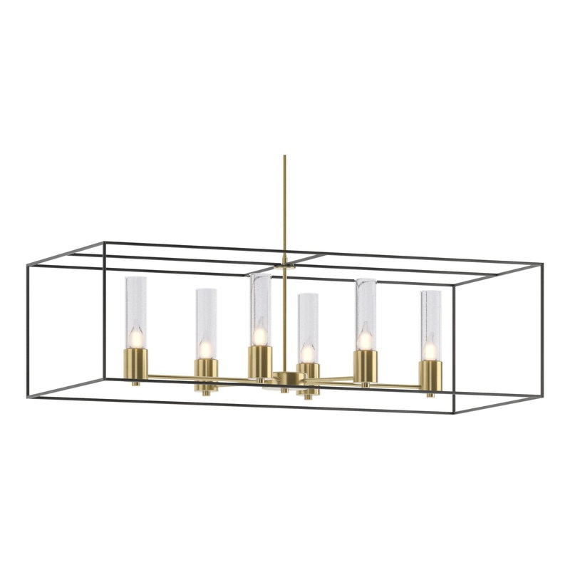 Portico Pendant Modern Brass Black Seeded Clear Glass (II)