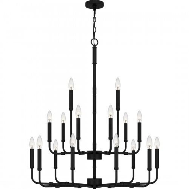 Quoizel ABR5132MBK Abner Chandelier 18 lights matte black. Chandelier