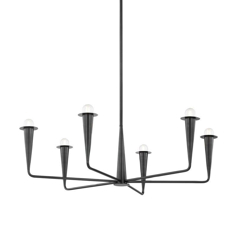 Six Light Chandelier from the Danna Collection in Old Bronze Finish by Mitzi