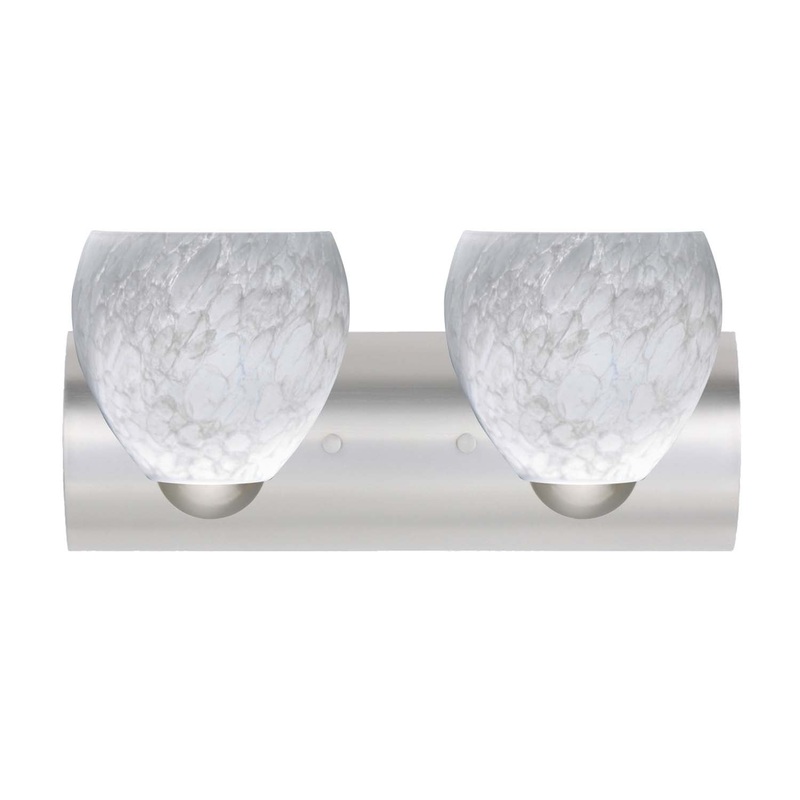Two Light Wall Sconce from the Bolla Collection in Satin Nickel Finish by Besa