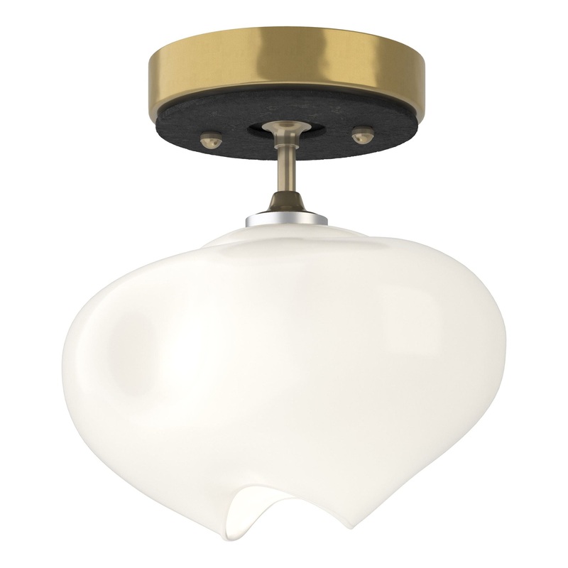 Ume 1-Light Semi-Flush Modern Brass Black