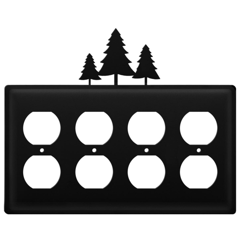 Village Wrought Iron EOOOO-20 Quad Pine Trees Quad Outlet Cover CUSTOM Product