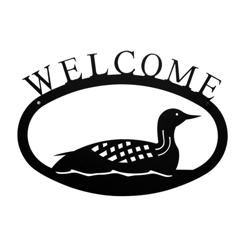 Village Wrought Iron WEL-116-S Loon Welcome Sign Small