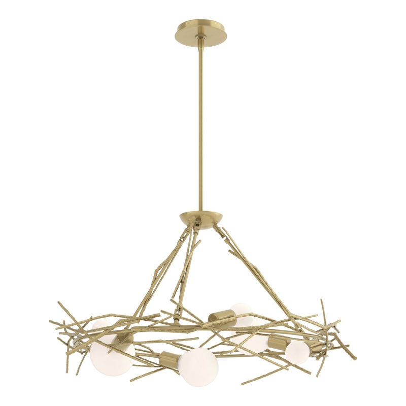 Brindille 6-Light Circular Pendant Modern Brass