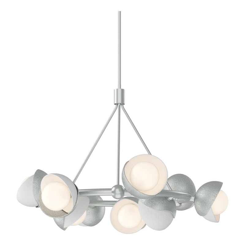 Brooklyn 9-Light Double Shade Ring Pendant Vintage Platinum White