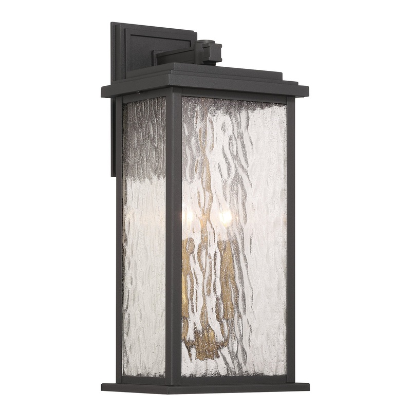 Estate Outdoor Wall Sconce – Black, Brass / 19″