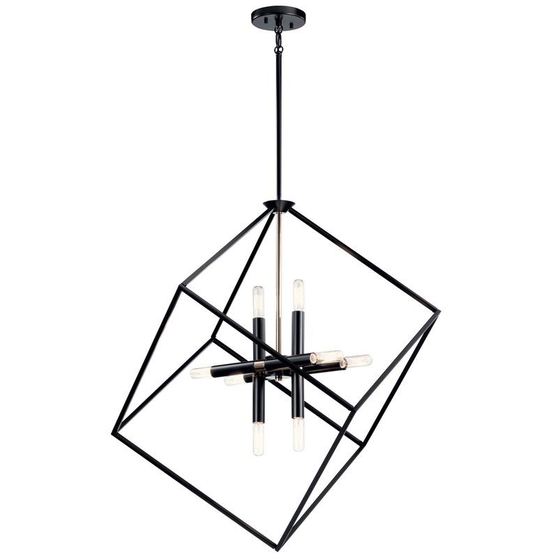 Kichler 42526BK Eight Light Chandelier, Black