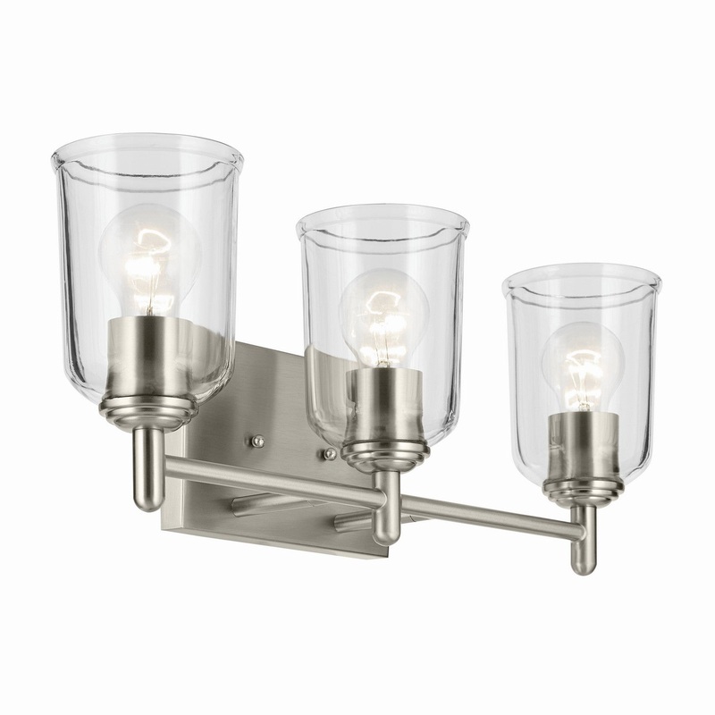 Kichler 45574NICLR Three Light Bath, Brushed Nickel