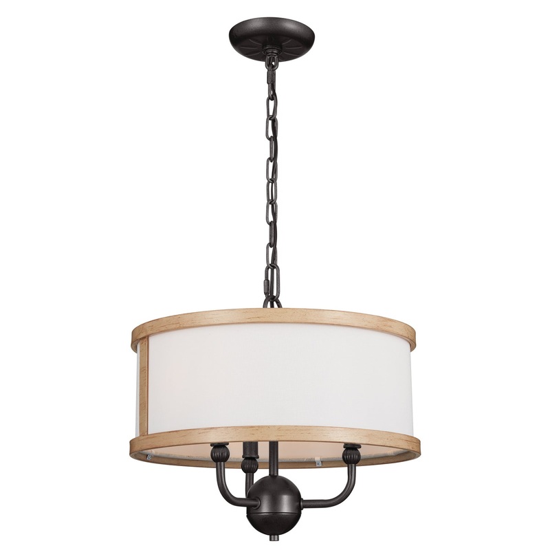 Kichler 52465AVI Three Light Chandelier/Semi Flush, Anvil Iron