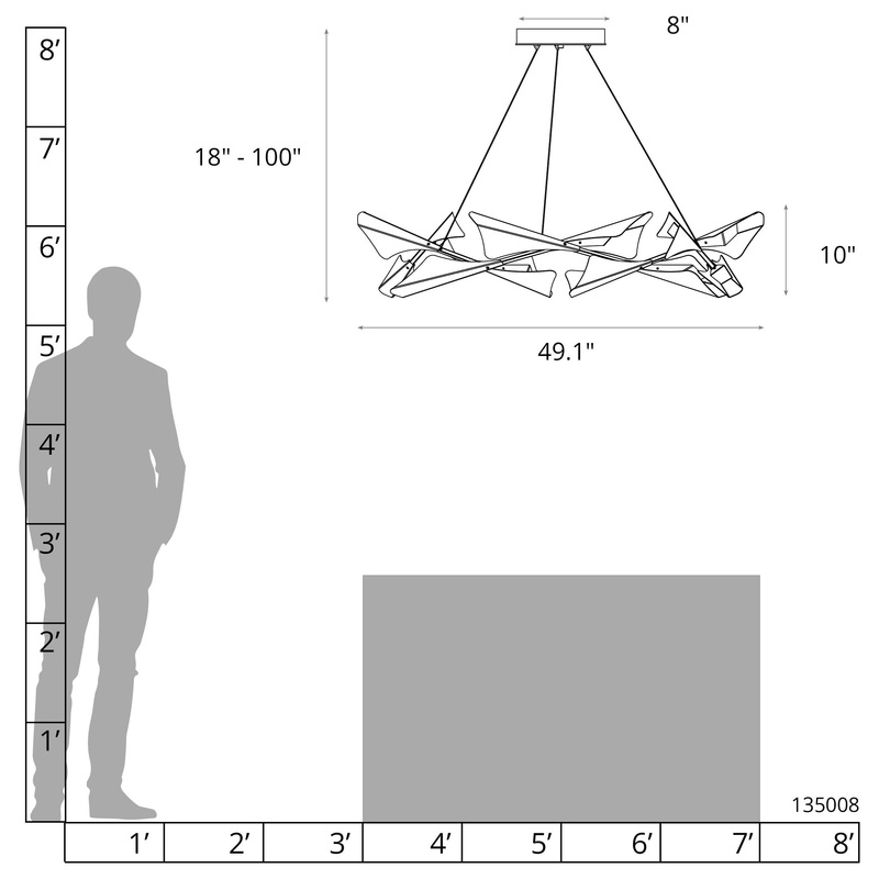 Plume 12-Light LED Pendant Bronze White