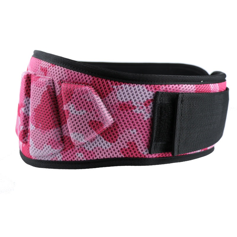 Size S Pink Camouflage Camo Weightlifting Belt – EVA Nylon Gym Belt for Squats, Deadlifts & Lumbar Support