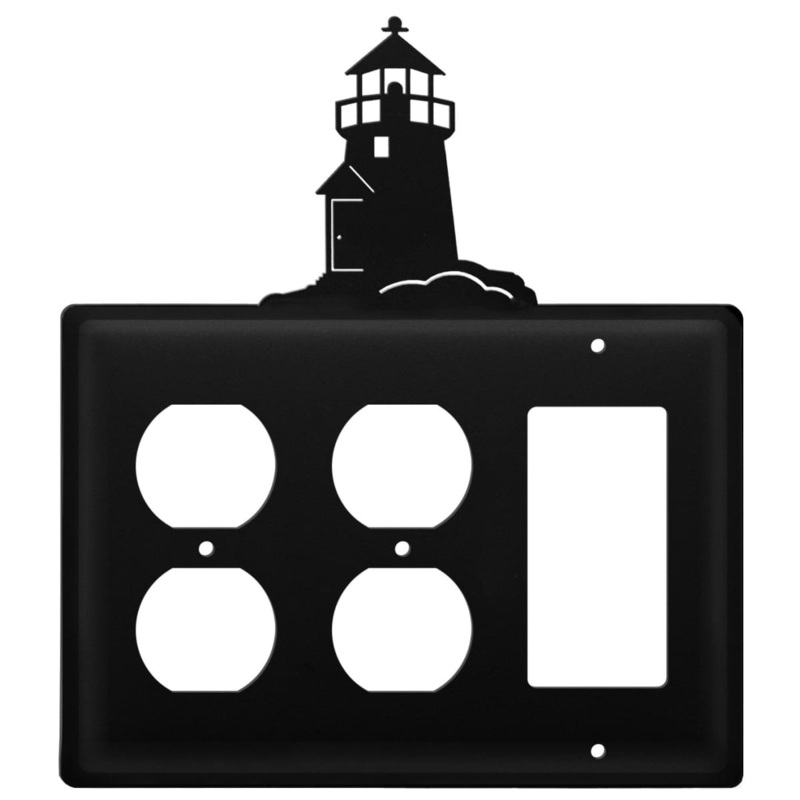 Village Wrought Iron EOOG-10 Triple Lighthouse Double Outlet and Single GFI Cover CUSTOM Product