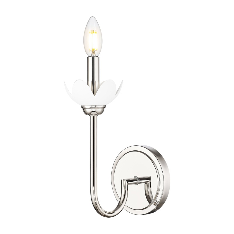 Allistair 1-Light Wall Sconce Polished Nickel