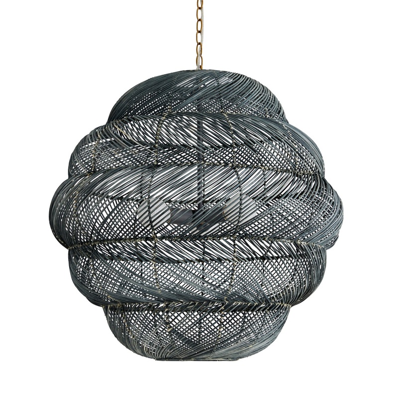 Arteriors 45624 Gwen Three Light Pendant Dark Gray