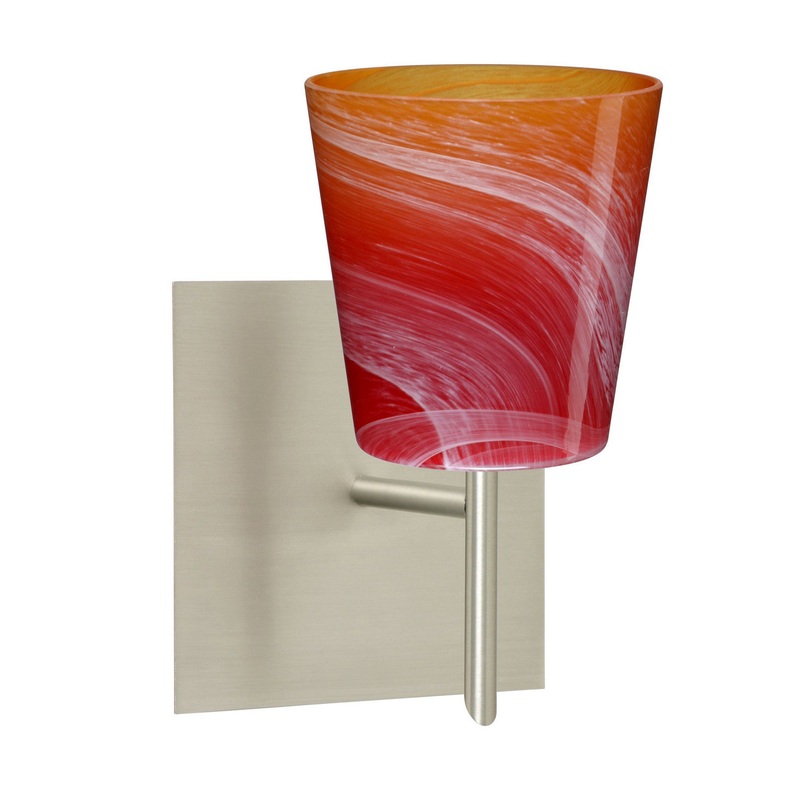 Besa 1SW-5131SL-SN-SQ Canto One Light Wall Sconce Satin Nickel (Discontinued)