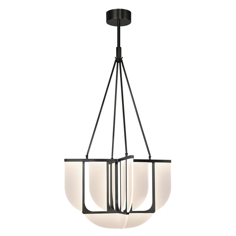 LED Chandelier from the Anders Collection in Urban Bronze Finish by Alora