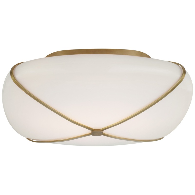 LED Flush Mount from the Fondant Collection in Soft Brass Finish by Visual Comfort Signature