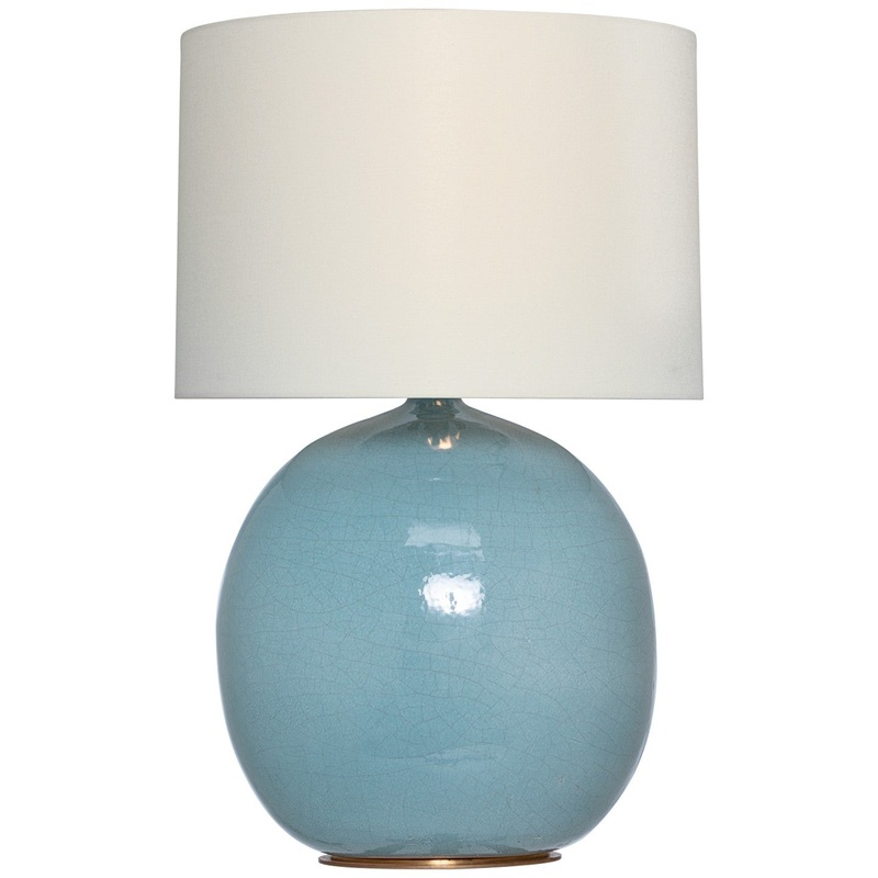 LED Table Lamp from the Sao Paulo Collection in Crackled Robin Finish by Visual Comfort Signature