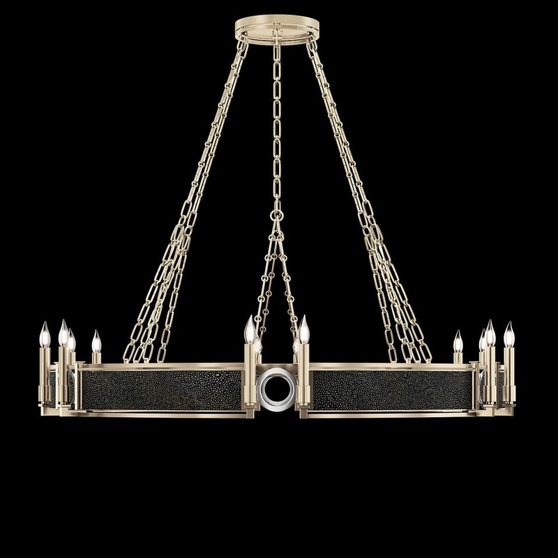 Mirage 49.75″W Round Chandelier Champagne/Nickel/Black Knight