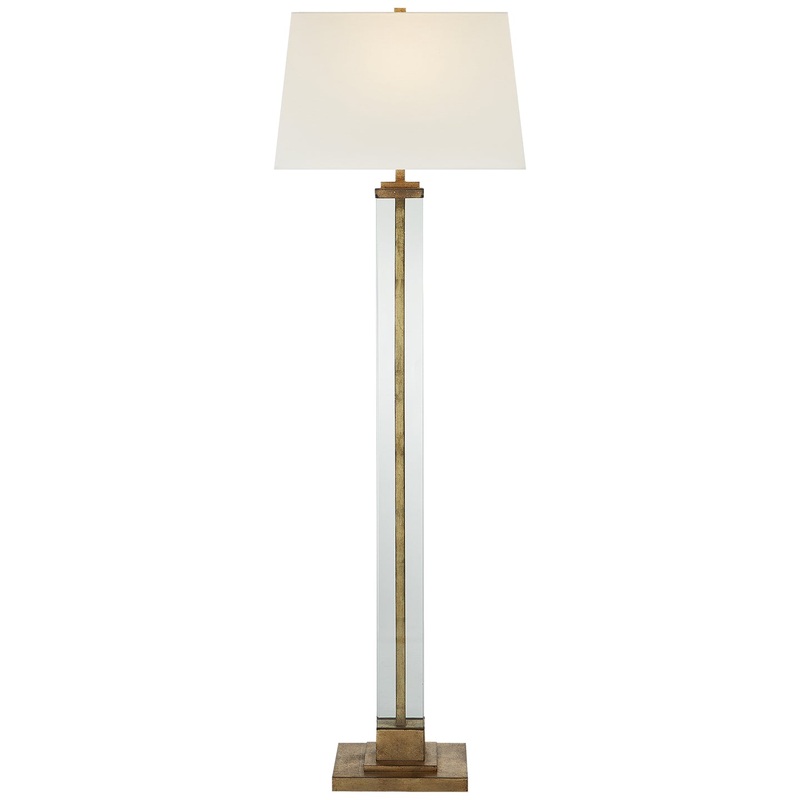 One Light Floor Lamp from the Wright Collection in Gilded Iron Finish by Visual Comfort Signature