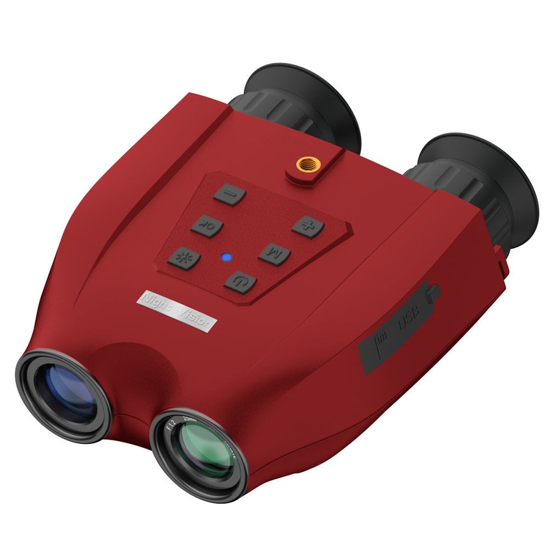 Red Professional HD Digital Night Vision Binoculars – 6X Optical Zoom, IR Illumination, Record 2.5K Video & 48MP Photos