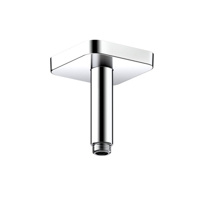Shower Arm ShowerSolutions with Softsquare Flange Chrome 4 Inch NPT Brass Ceiling Mount