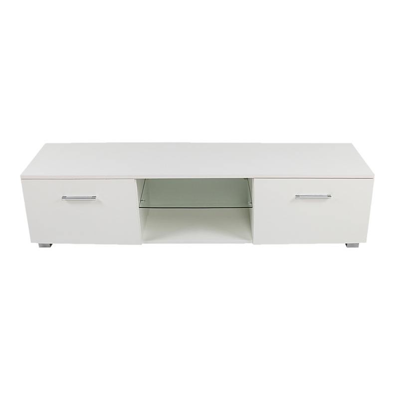 TV Cabinet Entertainment Unit Stand High Gloss Storage Shelf 140cm White