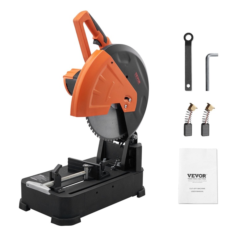 VEVOR Chop Saw, 14″/355mm Blade Diameter Cut Off Saw, 2800W 1200RPM Steel Cutting Machine, Adjustable Dry Cut Chop Saw, Miter Saw for Cutting Metal Cold Cut Saw for Steel/Rebar/Iron/Aluminum