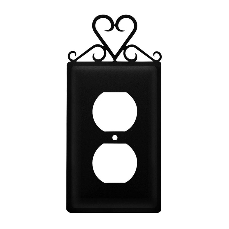 Village Wrought Iron EO-51 Single Heart Single Outlet Cover