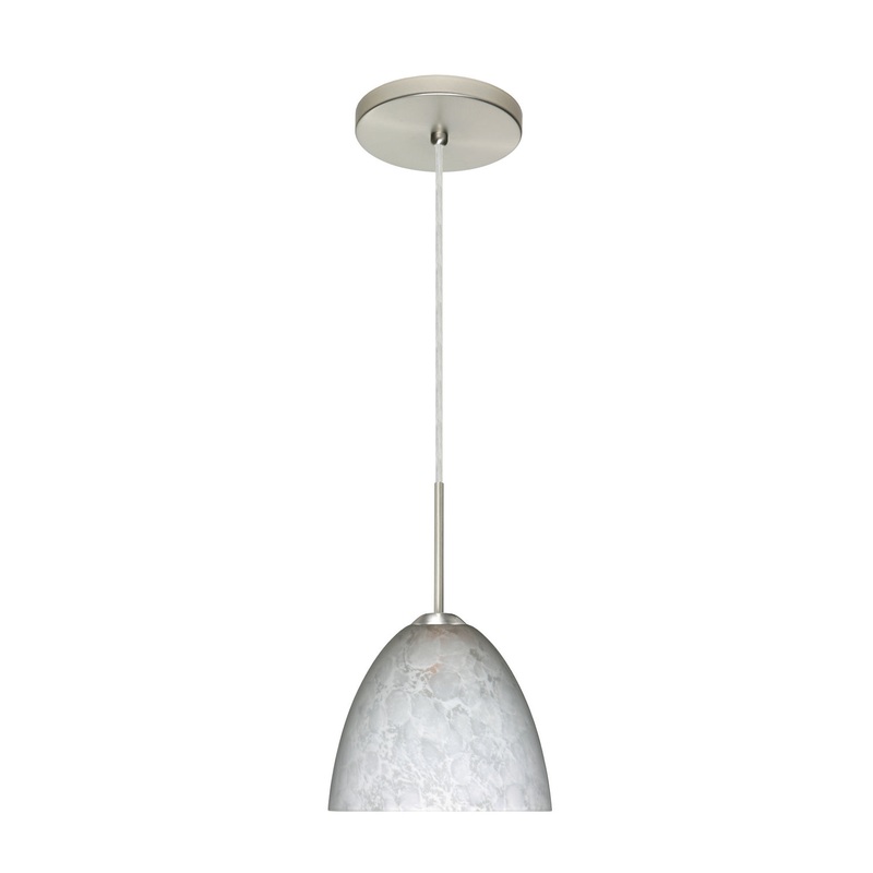 Besa 1BT-757219-LED-SN Sasha One Light Pendant Satin Nickel