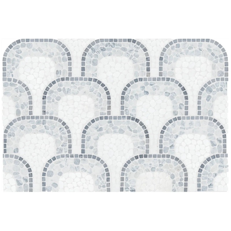 Cabana River Flow – Patterned Pebble Tumbled Marble Mosaic 1 Sheet = .829 Sqft