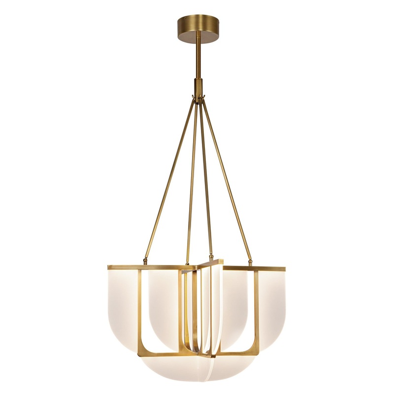 LED Chandelier from the Anders Collection in Vintage Brass Finish by Alora