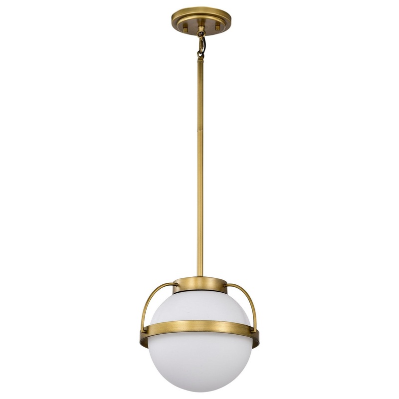 One Light Pendant from the Lakeshore Collection in Natural Brass Finish by Nuvo Lighting