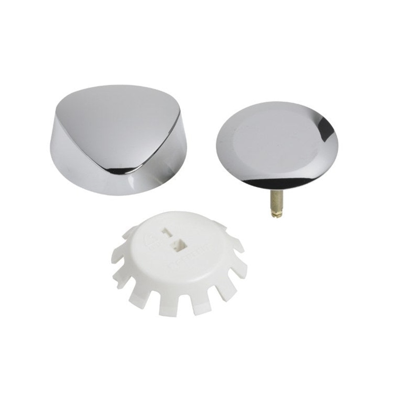 Waste and Overflow Trim Turn Control with Plastic Handle Polished Chrome 3-1/2 Inch Plastic 3-1/2 Inch